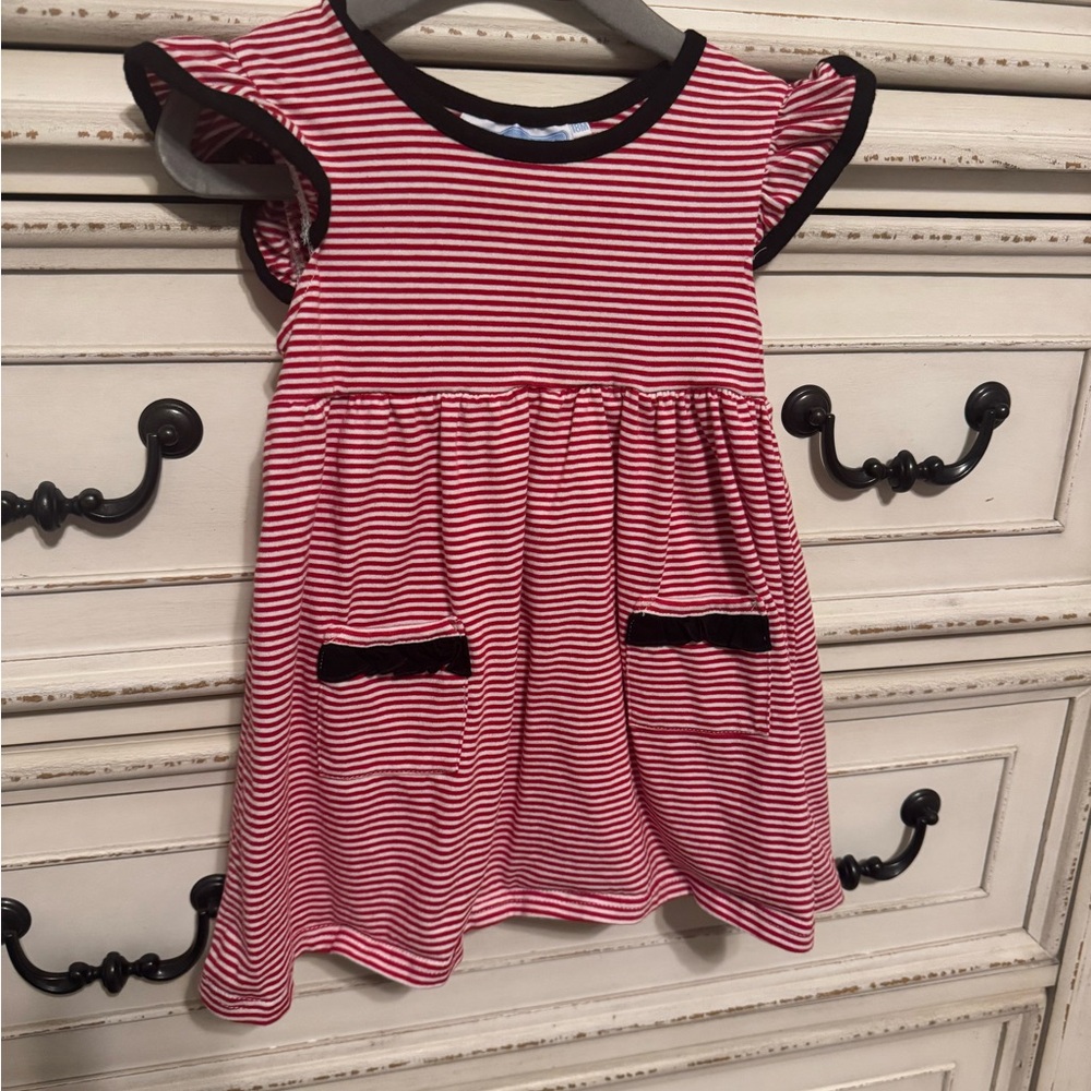 Striped Red and Black Kids Dress